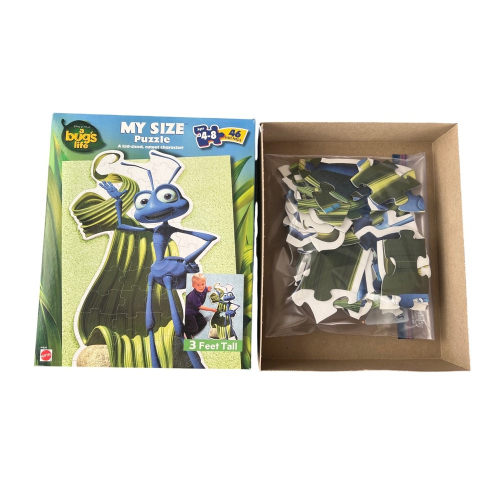 A Bug's Life My Size 46 Piece Floor Puzzle Flik Vintage 1998 Mattel 3 Feet Tall